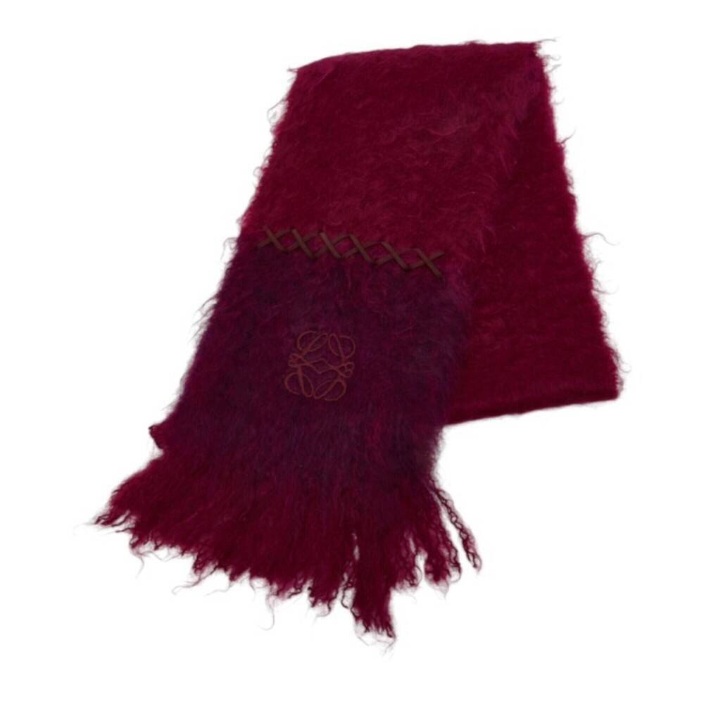 Loewe Anagram Scarf, Purple, Wool/Mohair, Women's